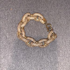 J. Crew Gold Pave Link Braclet
